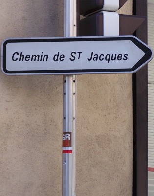 Panneau du chemin de Saint Jacques